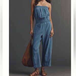 100% Cotton Strapless Jumpsuit NWT SZ S and M (also have adjustable straps)